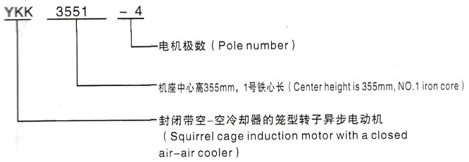 YKK系列(H355-1000)高压JR1410-8三相异步电机西安泰富西玛电机型号说明